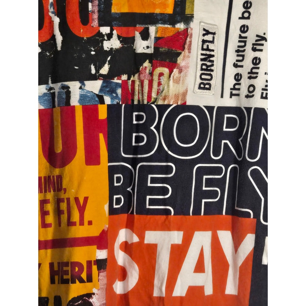 Born Fly Fly Heritage Mens 3XL Graphic T-Shirt Colorblock Stay Fly Streetwear